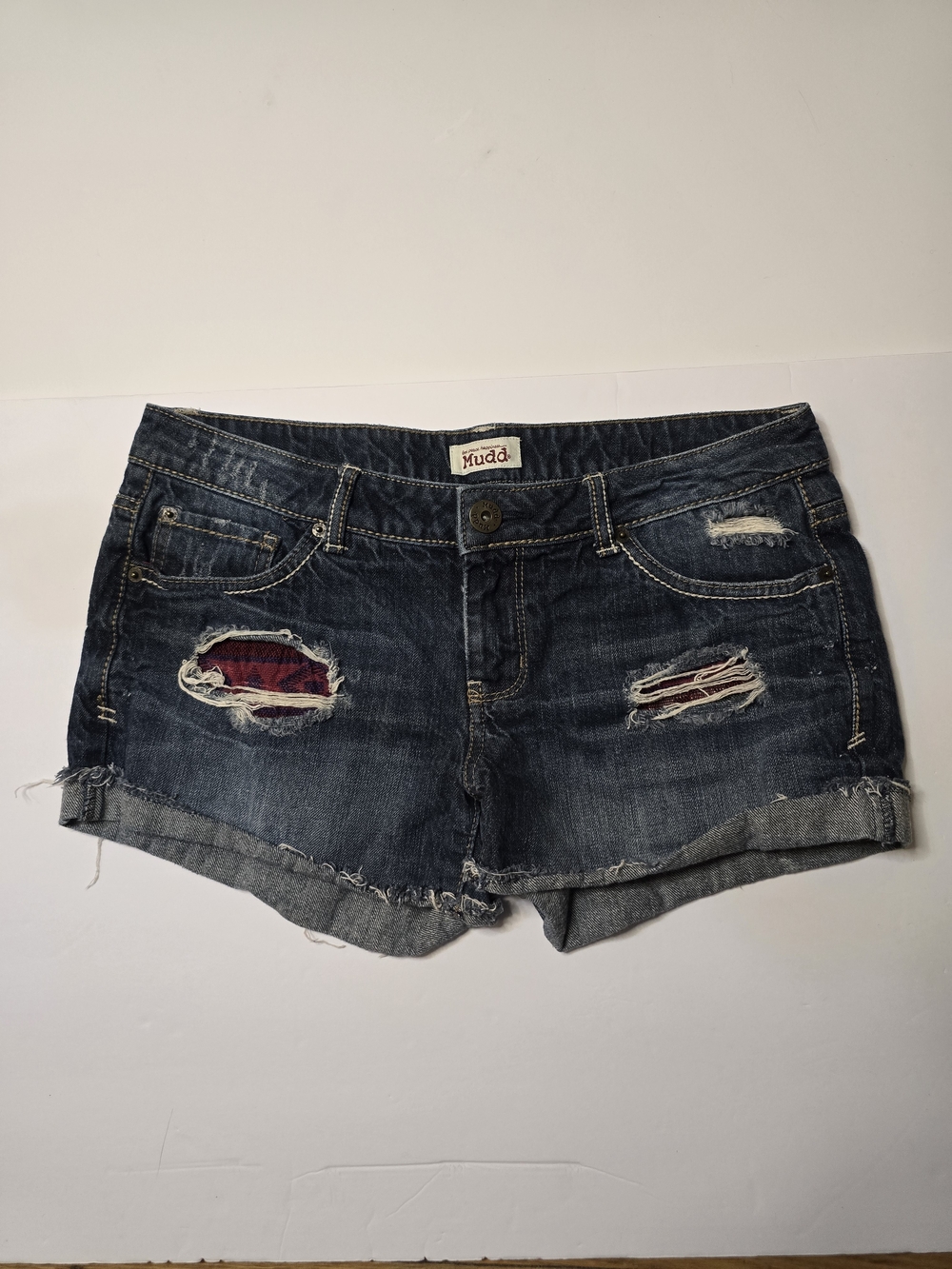 Mudd Distressed Denim Shorts Women’s Size 11 – Frayed Hem Y2K Festival Style